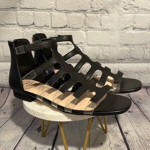 Nanette Lepore black leather Roman sandals Size 8.5